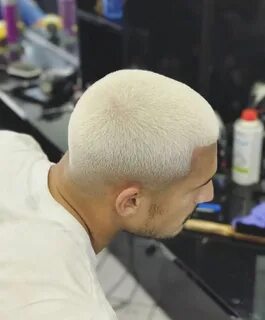 Blonde buzz cut fade