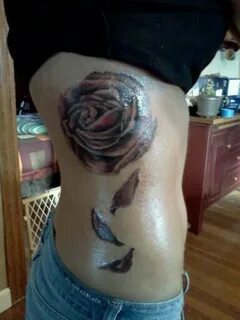 Rose tattoo. Side piece. Falling petals. Rose tattoos, Tatto