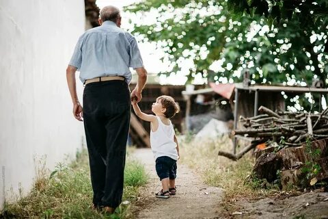 Grandfather With His Grandson by Nasos Zovoilis Grandparents