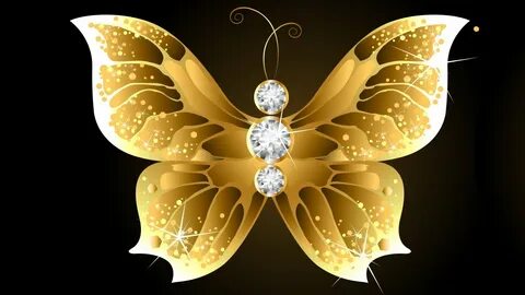Golden butterfly - Wallpaper for phone and desktop - 1267484