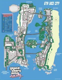 Vice City map Gta, City games, Grand theft auto series