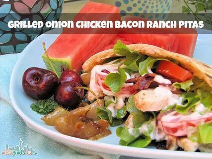 Grilled Onion Chicken Bacon Ranch Pitas Recipe