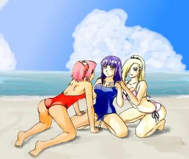 sakura hinata ino beach background_edition by_trueshinobi01-