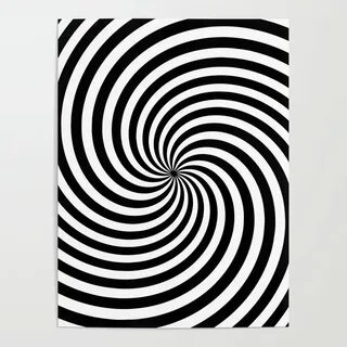 Black And White Op Art Spiral Poster by LebensARTdesign Soci