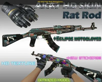 HD AK47 Rat Rod+Motogloves Eclipse+new stickers!!! Counter-S