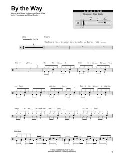 By The Way Sheet Music Red Hot Chili Peppers Drums Transcrip
