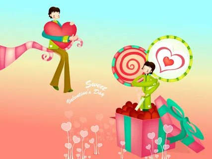Valentine's Day Cartoon - Valentine's Day Couple - Valentine
