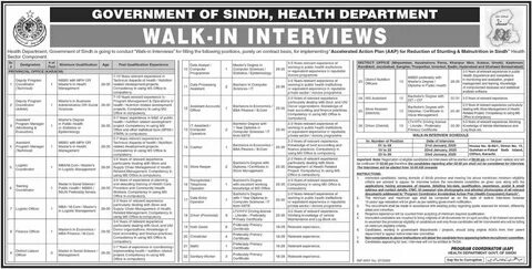 Walk-in Interviews Health Department Government of Sindh Job