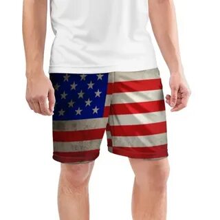 Мужские шорты спортивные Американский флаг 1781449 - купить 