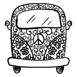 Free Svg Zentangle Hippie Van File For Cricut