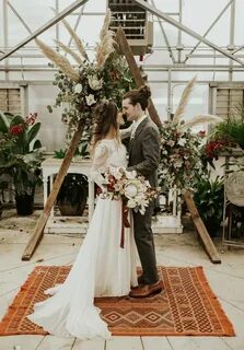 Triangle arch Greenhouse wedding, Indoor ceremony, November 