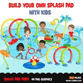 Splash Pad Park Clipart Bundle Build Your Own Park With Kids