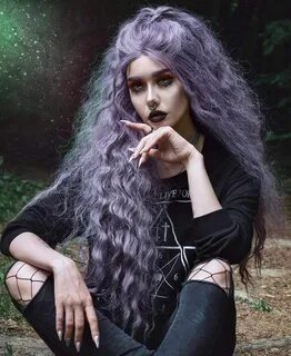 Lilac//light Purple//curly//wavy// Lace Front Wig//wig//huma