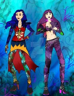 Descendants Sexy Glam Death Metal Mal and Evie by Selinelle 