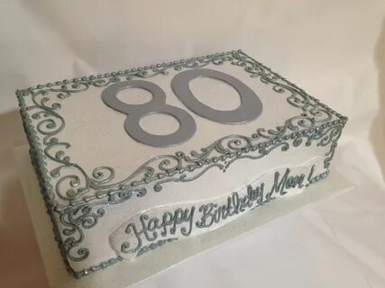 Silver 80th birthday cake (3508) 80 birthday cake, Birthday 