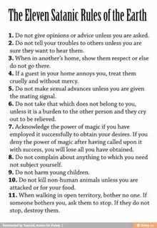 11 satanic rules Satanic rules, Satan, Memes quotes