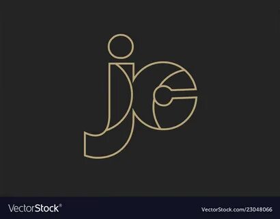 Black and yellow gold alphabet letter jc j c logo Vector Ima