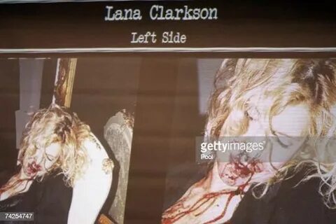 Evidence photos showing the body of actress Lana Clarkson ar