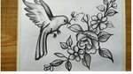 View 15 Coloring Easy Pencil Drawings Of Flowers And Birds -