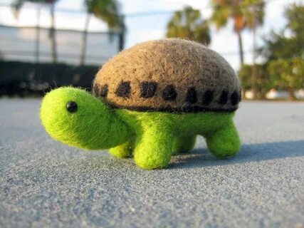 Miniature Turtle Felted Animal Soft Sculpture Etsy Felt turt