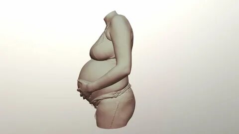 Full term pregnant lady's torso. - Download Free 3D model by