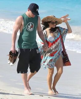 Channing Tatum Walks on the St. Barts Beach With Pregnant Je