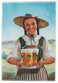 Falken Beer Serving GirlM. Djakeli1935 Vintage posters, Beer