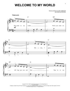 Jim Reeves Welcome To My World Sheet Music Notes, Chords Dow