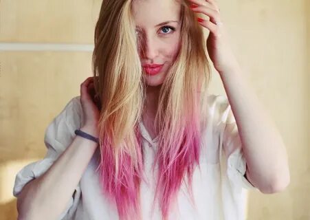 Blonde Hair Dip Dyed Pink Tumblr - Red Hair Colors Ideas 201