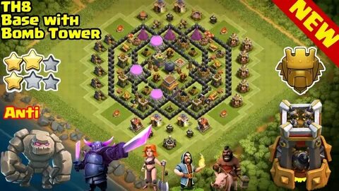 Clash Of Clans Town Hall 8 Base With Bomb Tower 2016 - YouTu