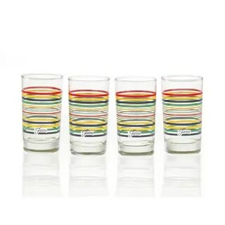 Fiesta Multi-Color Stripe Glassware, 7-Ounce Juice Glass, Se