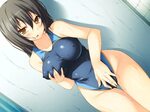 2nd Secondary erotic image of a girl wearing a swimming swim