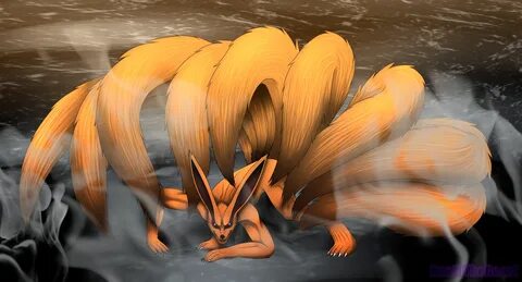 Nine Tailed Demon Fox - Kurama (WITH SPEEDPAINT) by DeathThe