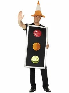 49" Orange and Black Traffic Light Unisex Halloween Costume