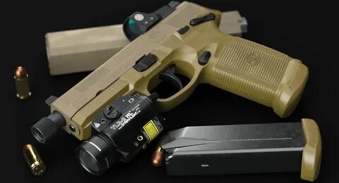 ArtStation - FN FNX-45 Tactical, Sight, Flashlight, Silencer