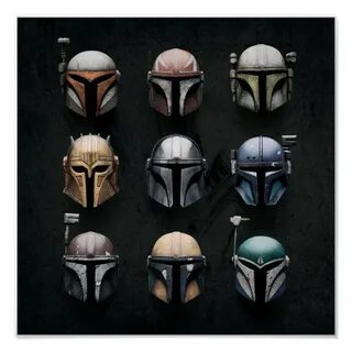 Mandalorians Helmets Poster Zazzle.com Star wars helmet, Sta