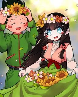 gon alluka hxh hunter x hunter///Flower party by elvirarawrr