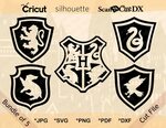 Simple Hogwarts Animal Crests SVG Bundle Gryffindor Stencil 