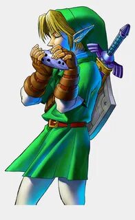 The Legend Of Zelda Clipart Link Ocarina Time - Link Playing
