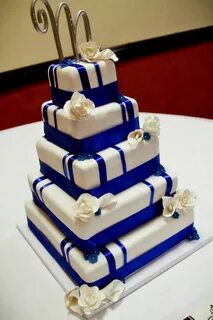Royal Blue Square Wedding Cakes Royal blue wedding cakes, We