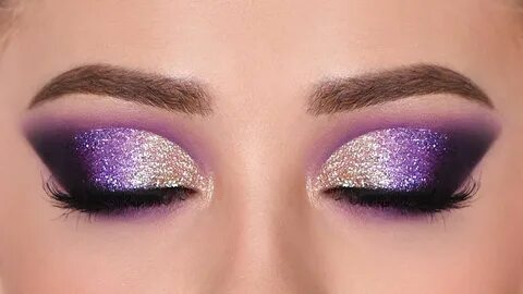 GOLD & PURPLE Glitter Smokey Eye Makeup Tutorial ( affordabl