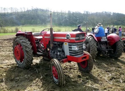 File:Red Massey Ferguson 175 in Bolton-by-Bowland, England.j