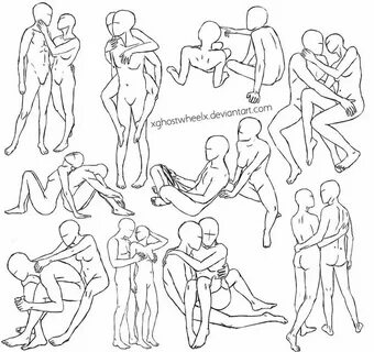 Pose study - couples Drawing reference, Drawings, Art refere