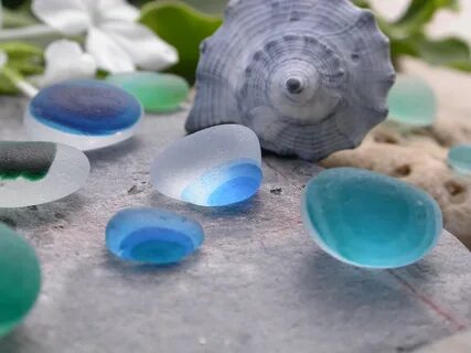 Multicolored English sea glass worn smooth by the North Sea 