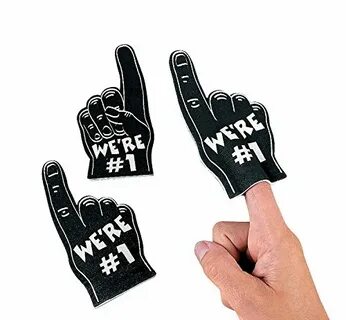 Купить Team Spirit Mini Foam Fingers -Black (12 Pack) Finger
