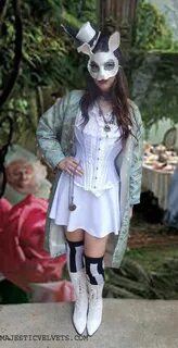 Alice in Wonderland White Rabbit Costume: Corset, Skirt, Jac