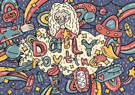 doodle art 'daily routine' on Behance
