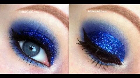 Blue Glittery Prom Makeup - YouTube