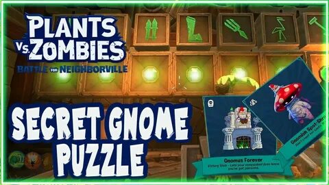 Giddy Park Secret Gnome Puzzle Solution! Plants vs Zombies: 