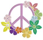 Flower Power mit Peace Zeichen in 2 Größen Instant Download 